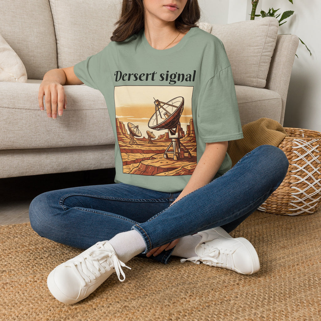 Desert Signal T-Shirt — Retro Satellite Dish Graphic Tee