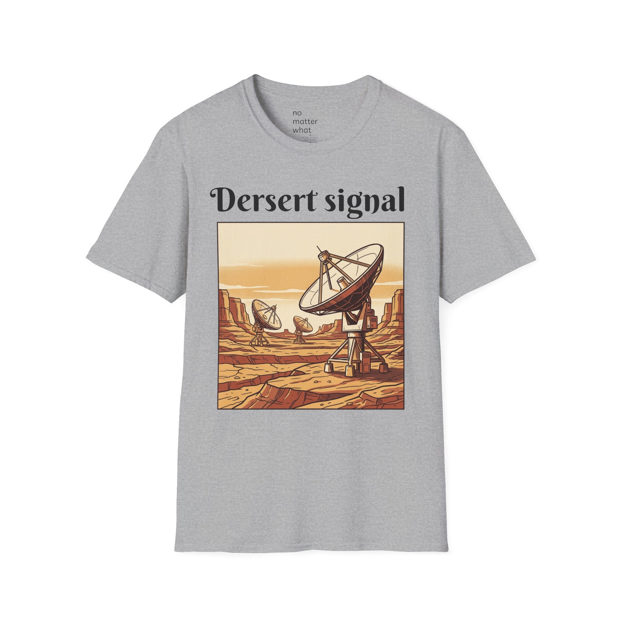 Desert Signal T-Shirt — Retro Satellite Dish Graphic Tee