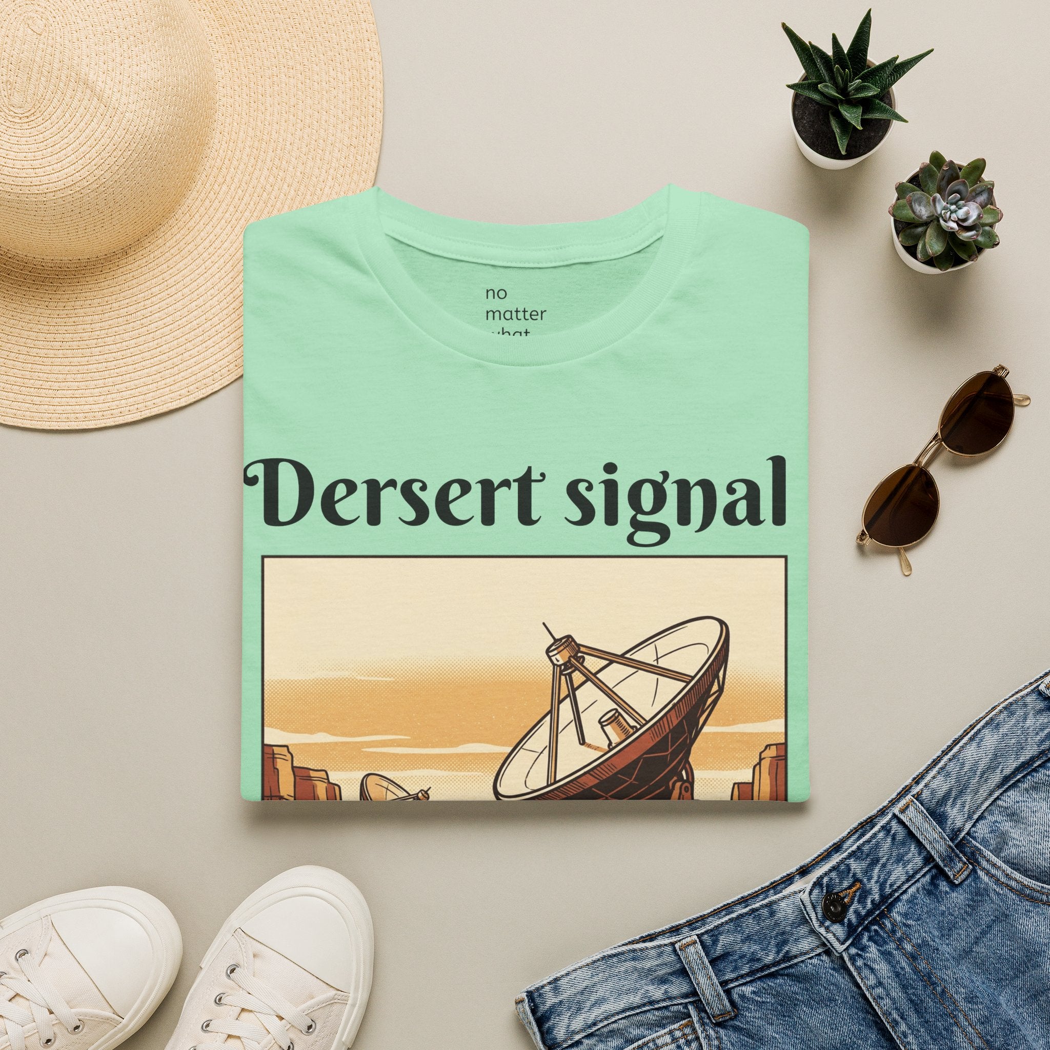 Desert Signal T-Shirt — Retro Satellite Dish Graphic Tee