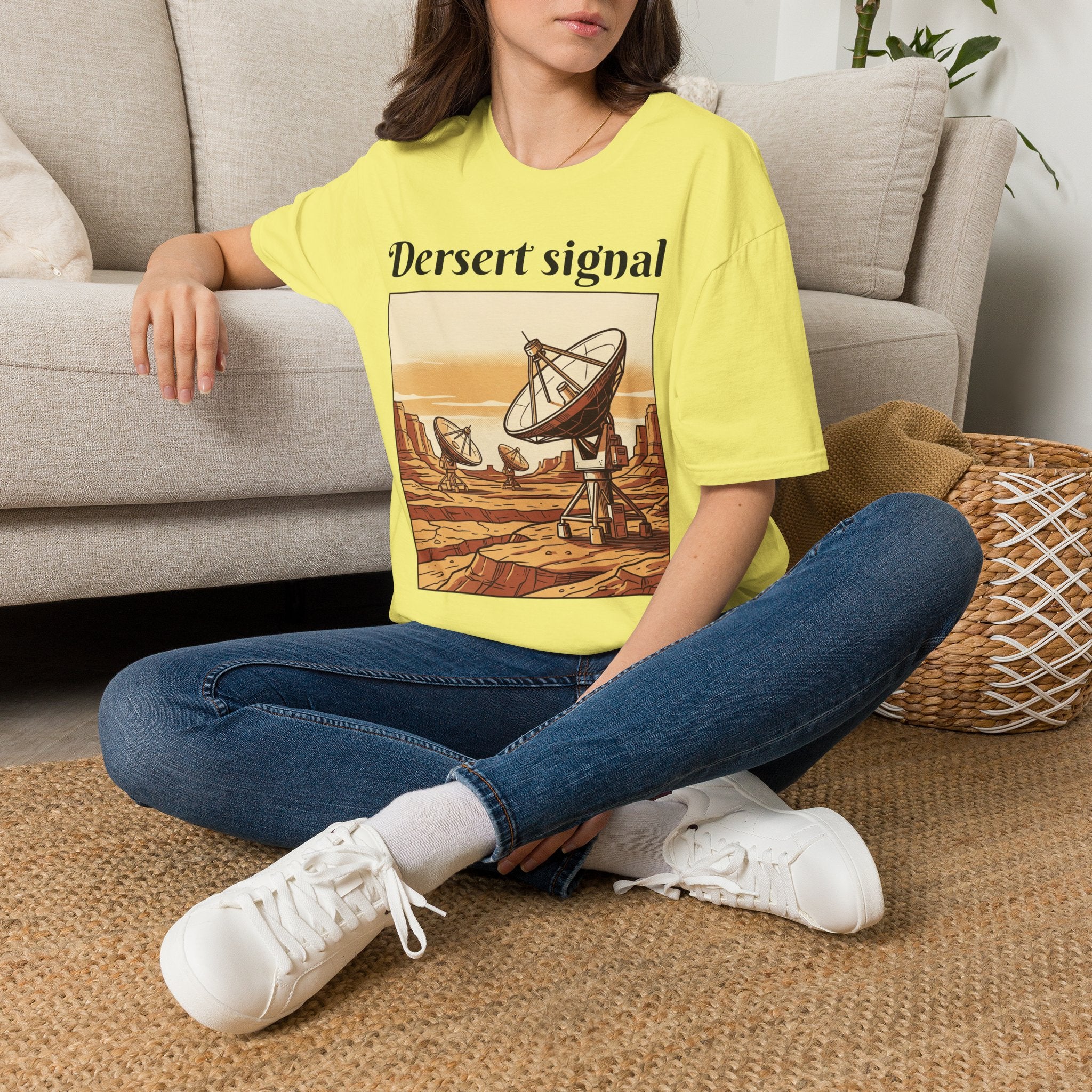 Desert Signal T-Shirt — Retro Satellite Dish Graphic Tee