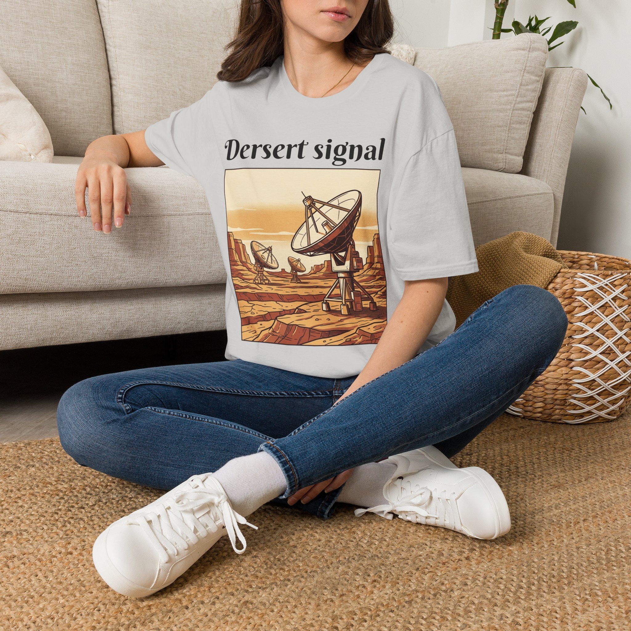 Desert Signal T-Shirt — Retro Satellite Dish Graphic Tee
