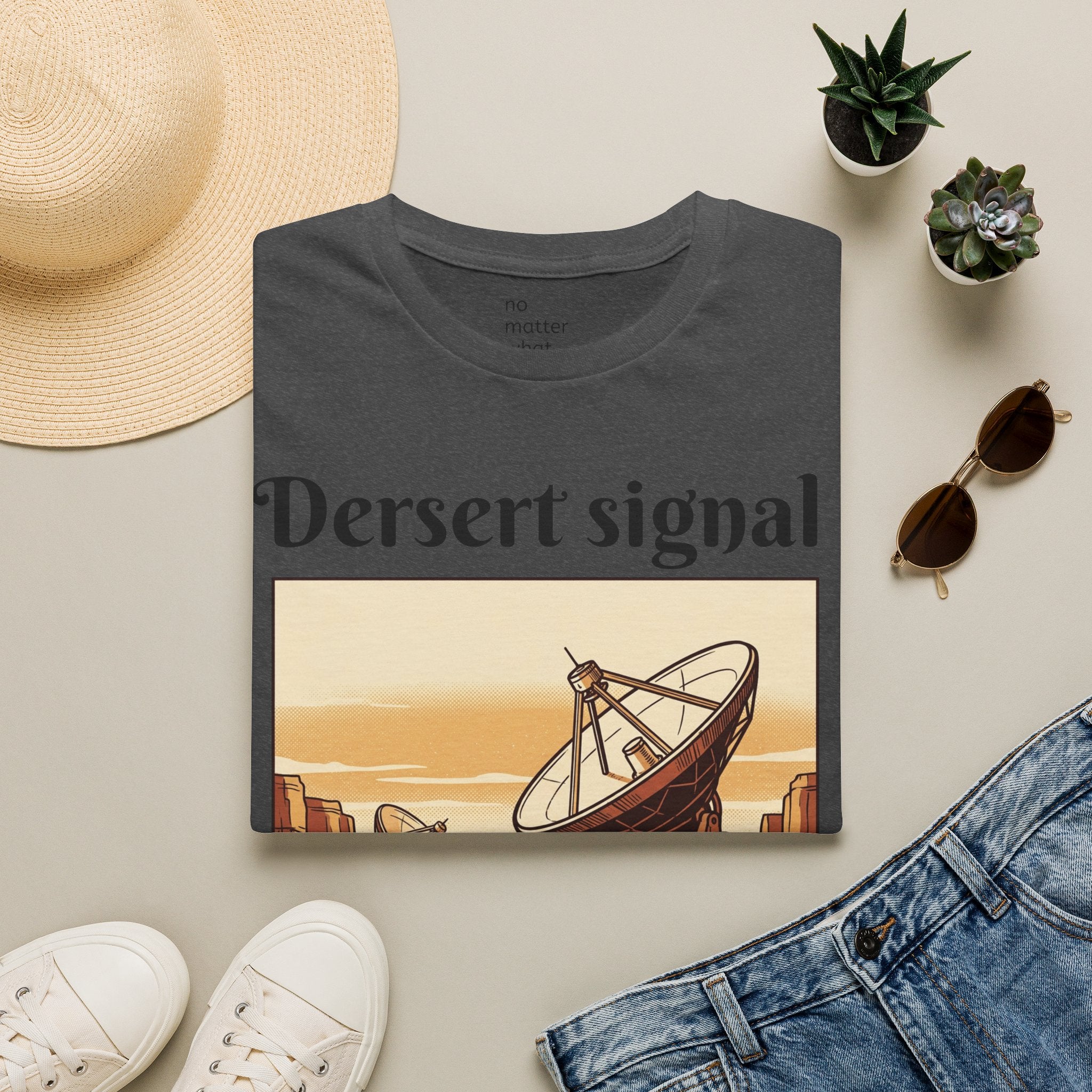 Desert Signal T-Shirt — Retro Satellite Dish Graphic Tee