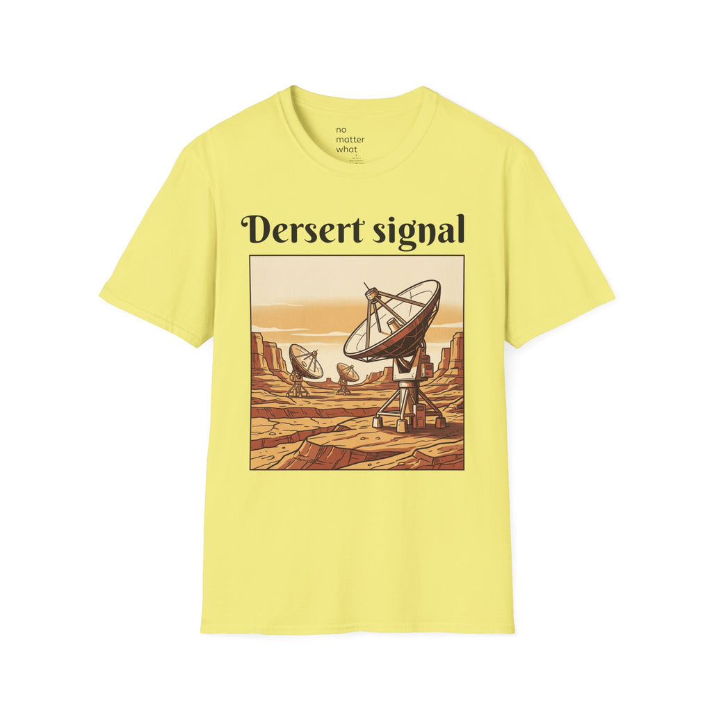 Desert Signal T-Shirt — Retro Satellite Dish Graphic Tee