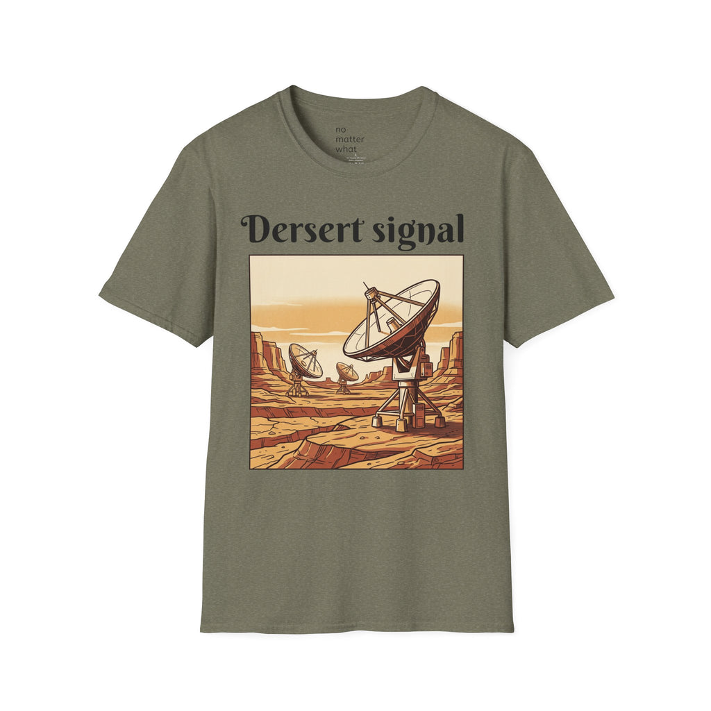 Desert Signal T-Shirt — Retro Satellite Dish Graphic Tee