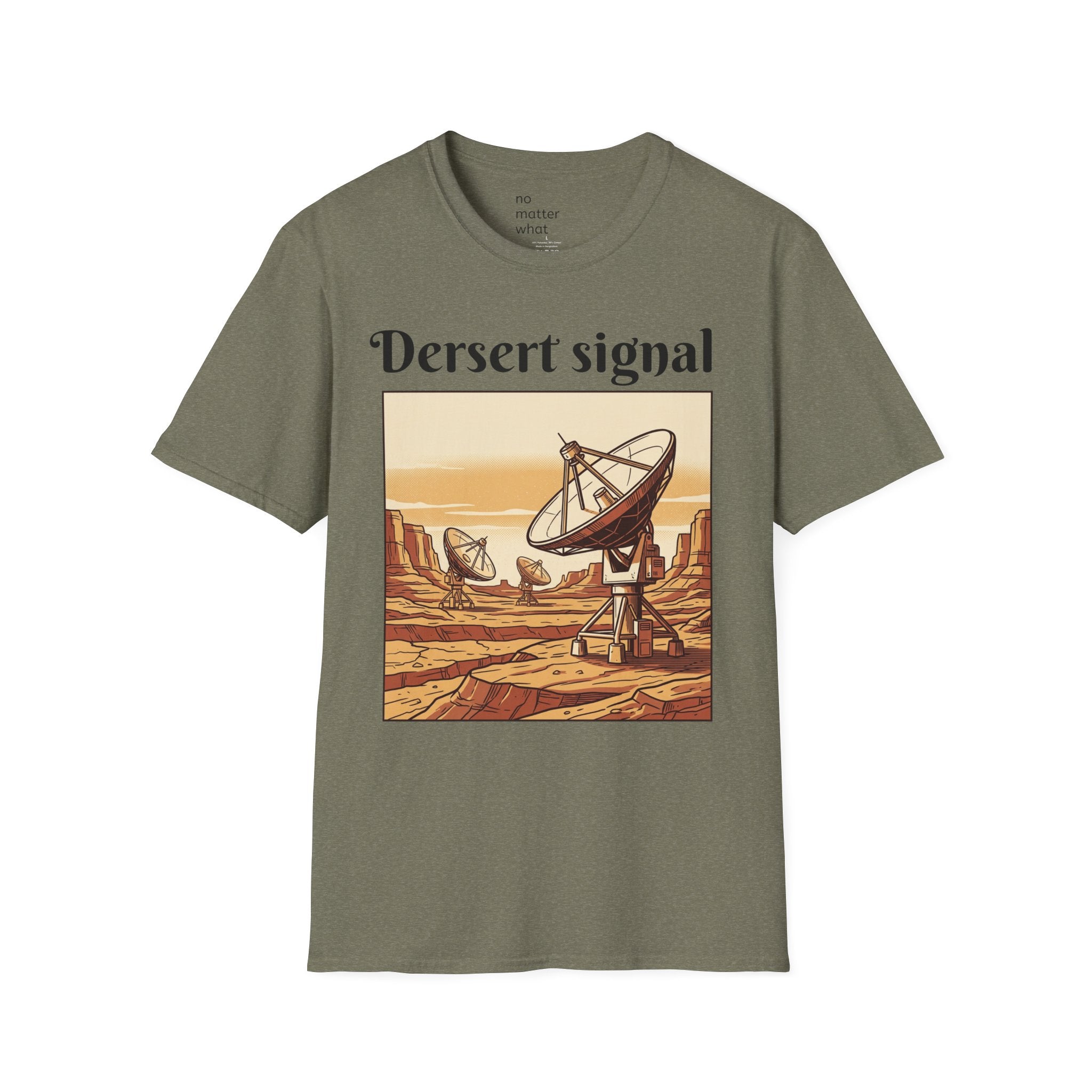 Desert Signal T-Shirt — Retro Satellite Dish Graphic Tee