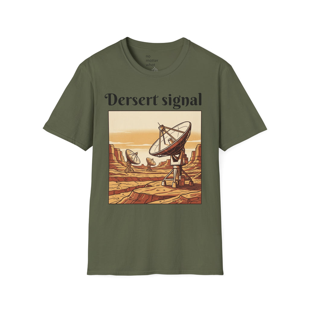 Desert Signal T-Shirt — Retro Satellite Dish Graphic Tee