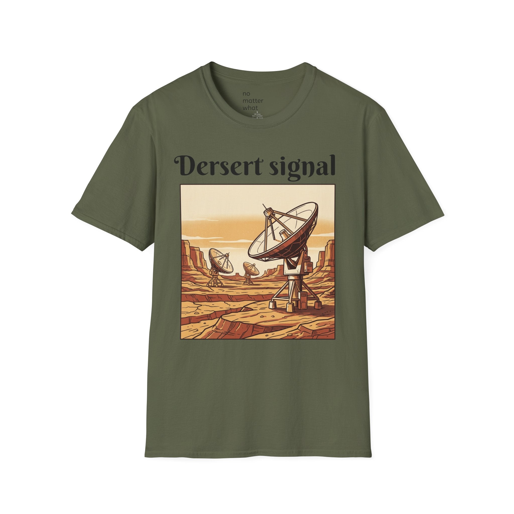 Desert Signal T-Shirt — Retro Satellite Dish Graphic Tee
