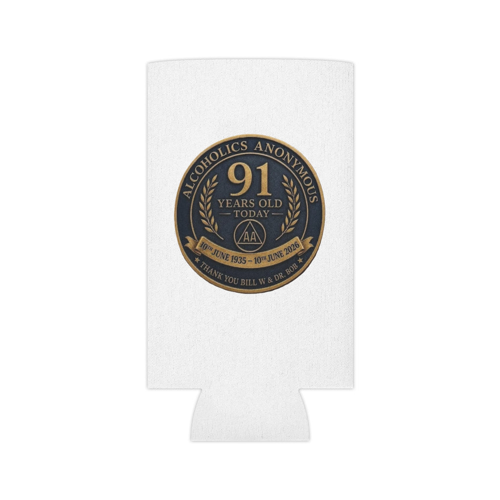 AA 91st Anniversary Can Cooler – Alcoholics Anonymous Commemorative Koozie