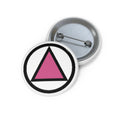 Pink Triangle Pin Button — LGBTQ+ Pride Enamel-Style Badge