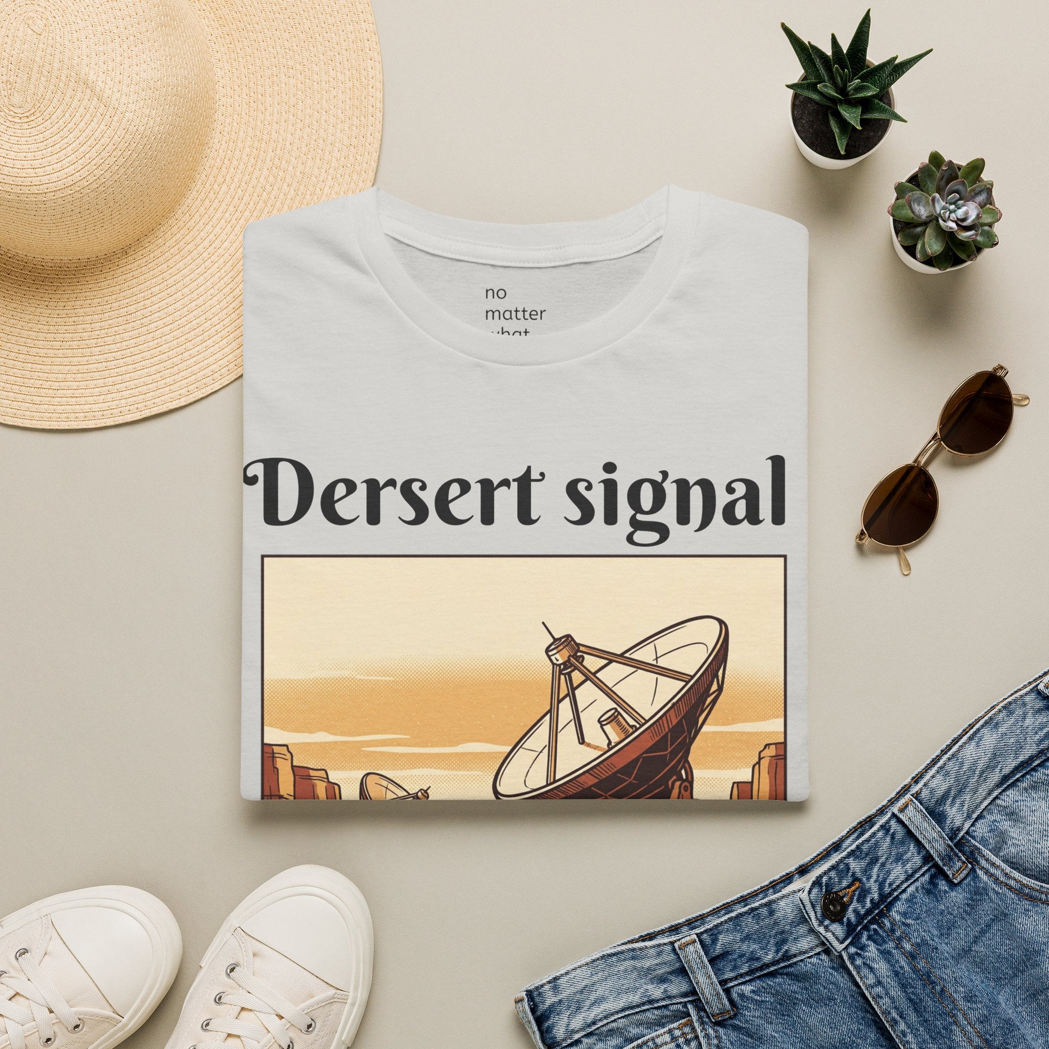 Desert Signal T-Shirt — Retro Satellite Dish Graphic Tee