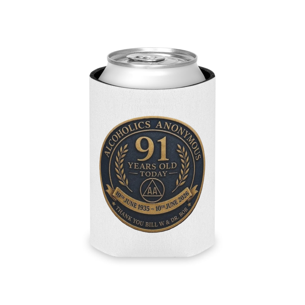 AA 91st Anniversary Can Cooler – Alcoholics Anonymous Commemorative Koozie