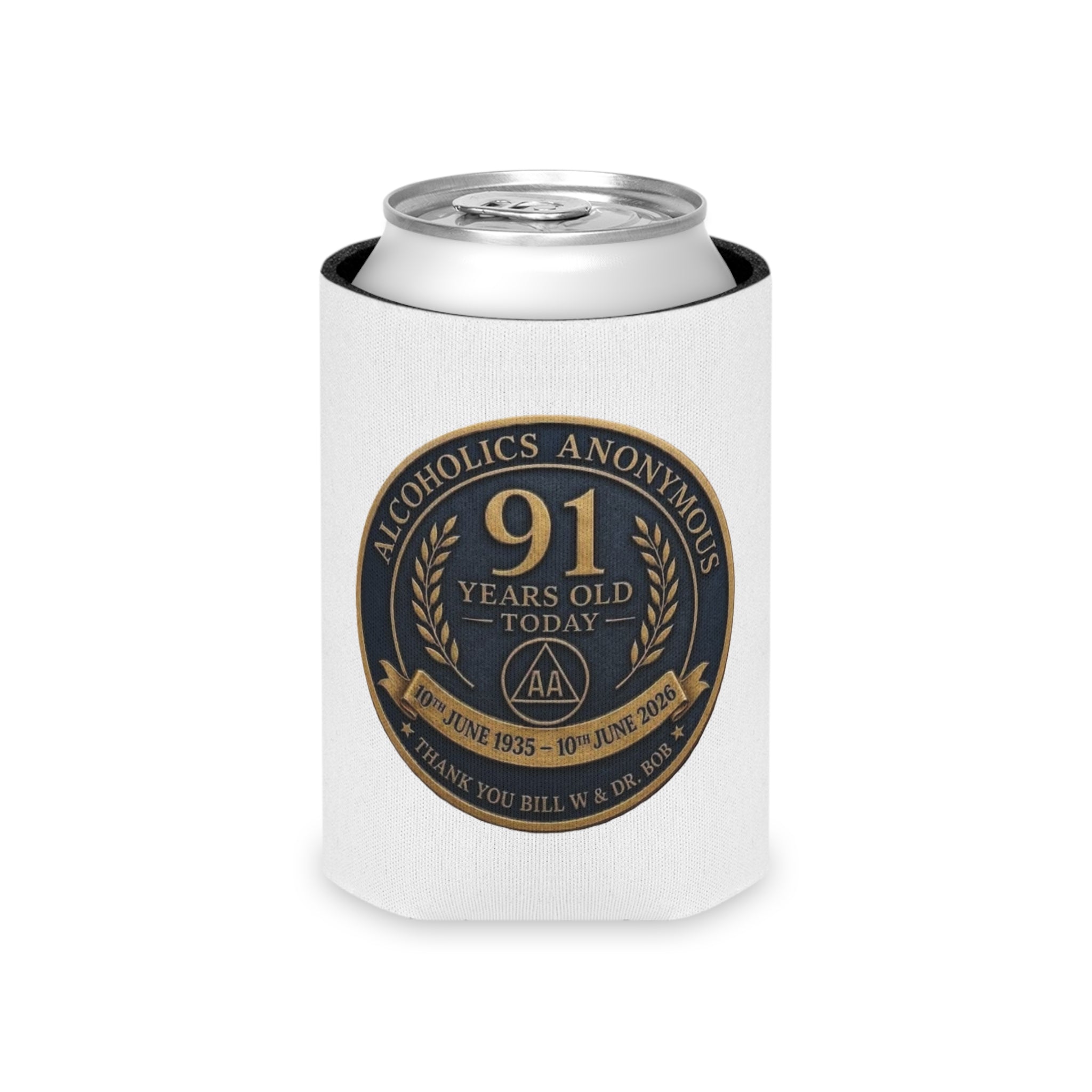AA 91st Anniversary Can Cooler – Alcoholics Anonymous Commemorative Koozie