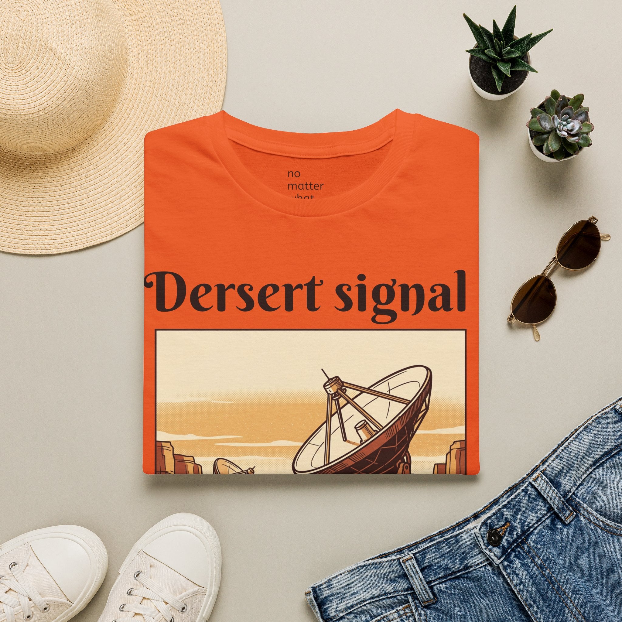 Desert Signal T-Shirt — Retro Satellite Dish Graphic Tee