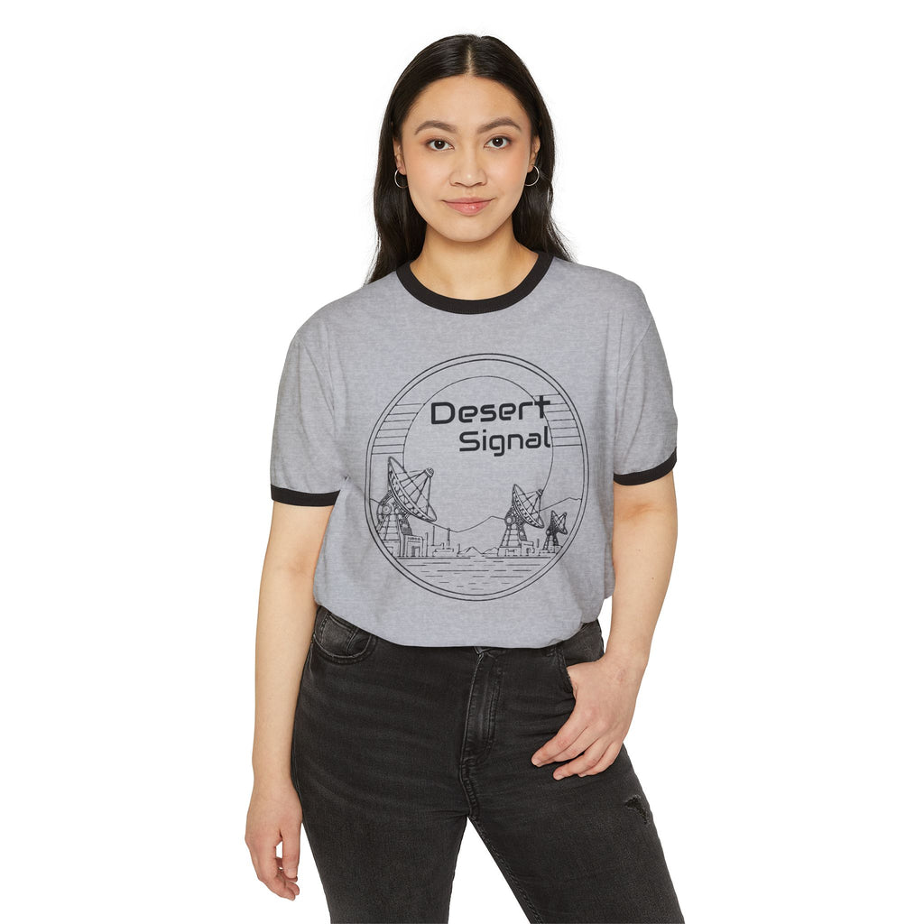 Desert Signal Ringer Tee — Satellite Dish Graphic T-Shirt