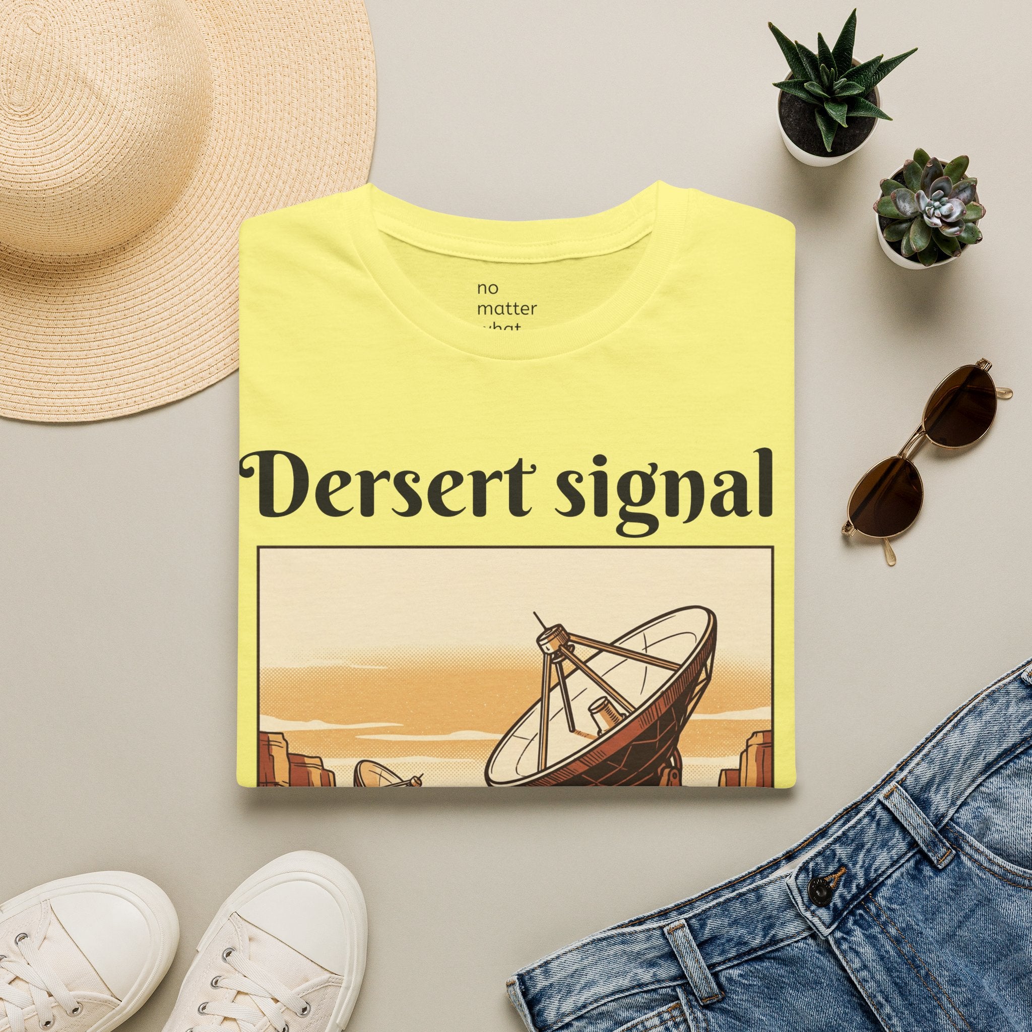 Desert Signal T-Shirt — Retro Satellite Dish Graphic Tee