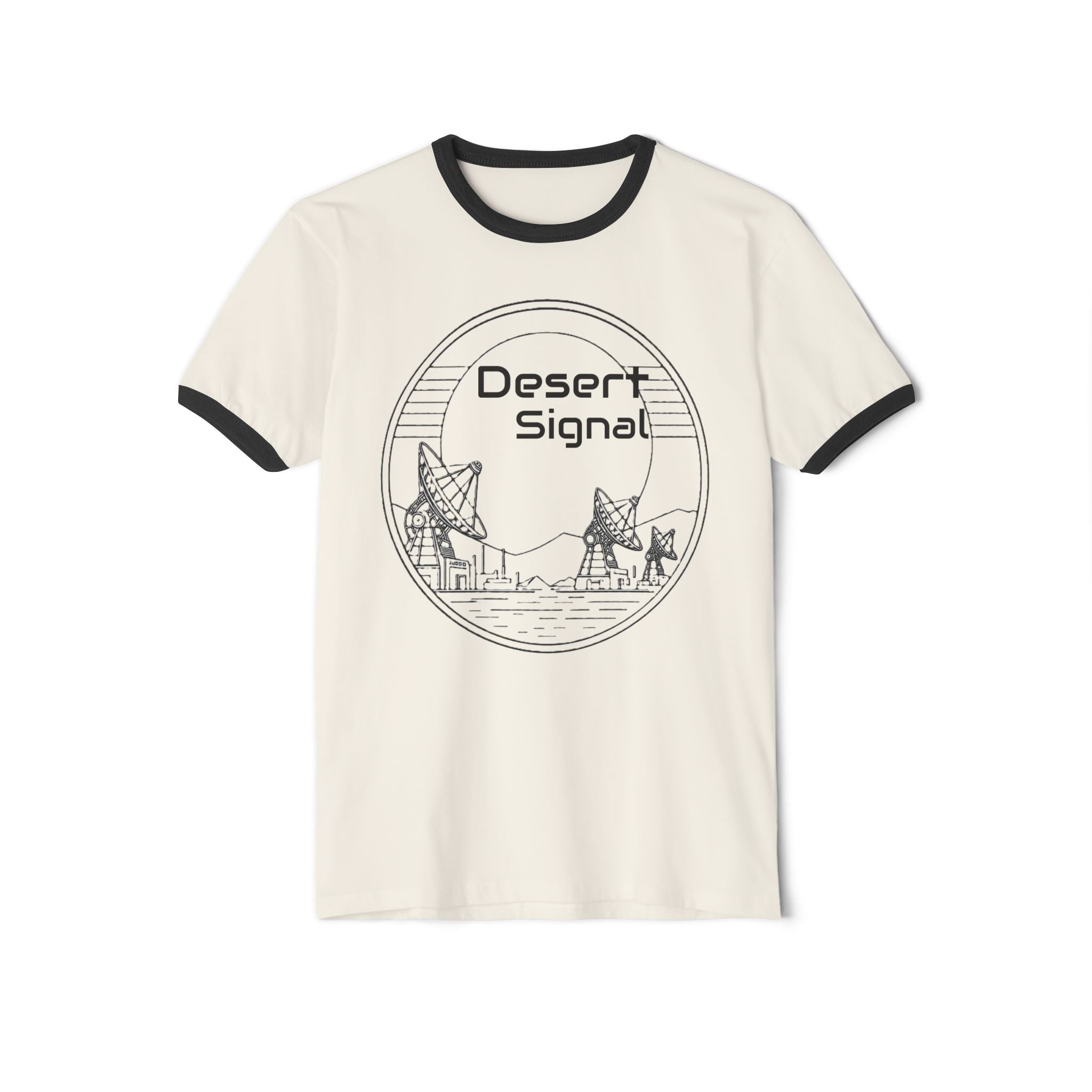 Desert Signal Ringer Tee — Satellite Dish Graphic T-Shirt