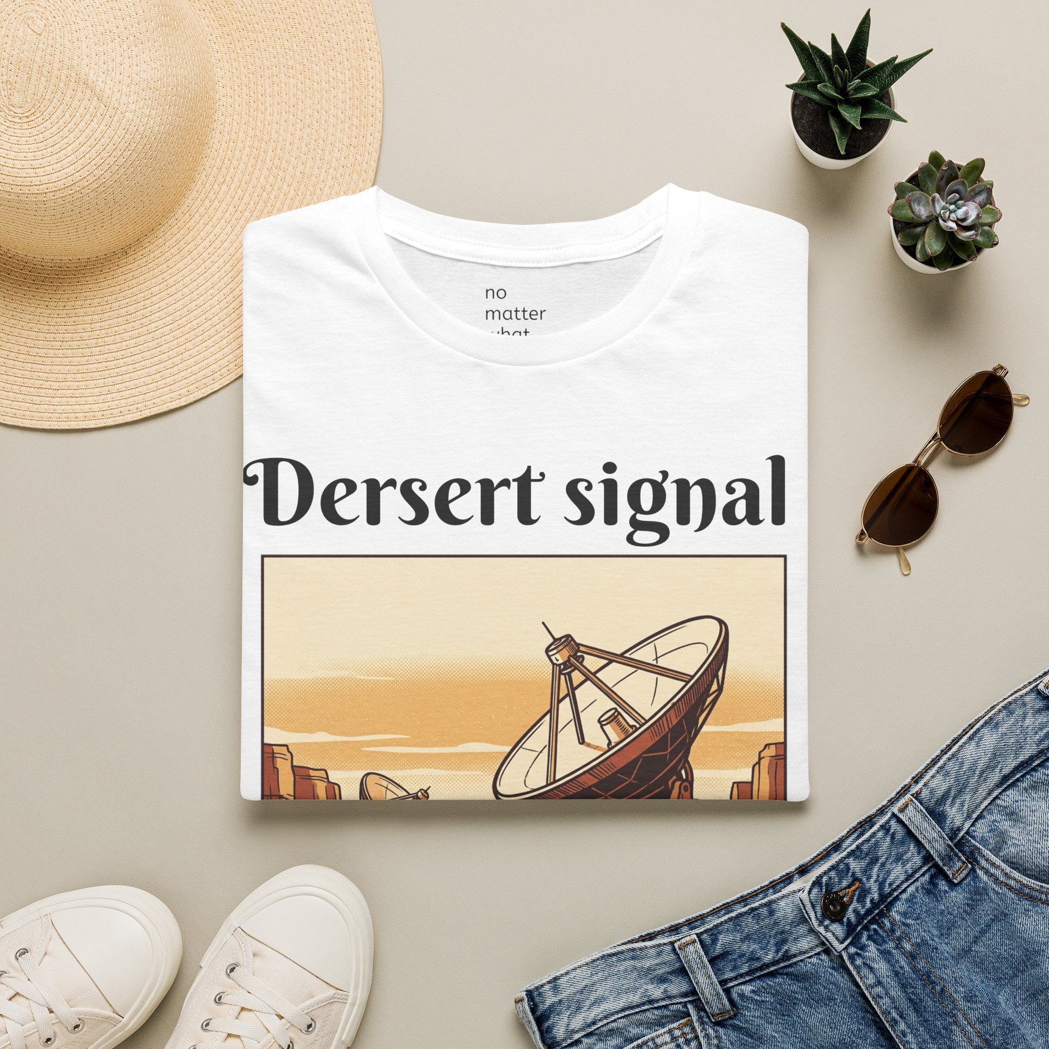 Desert Signal T-Shirt — Retro Satellite Dish Graphic Tee
