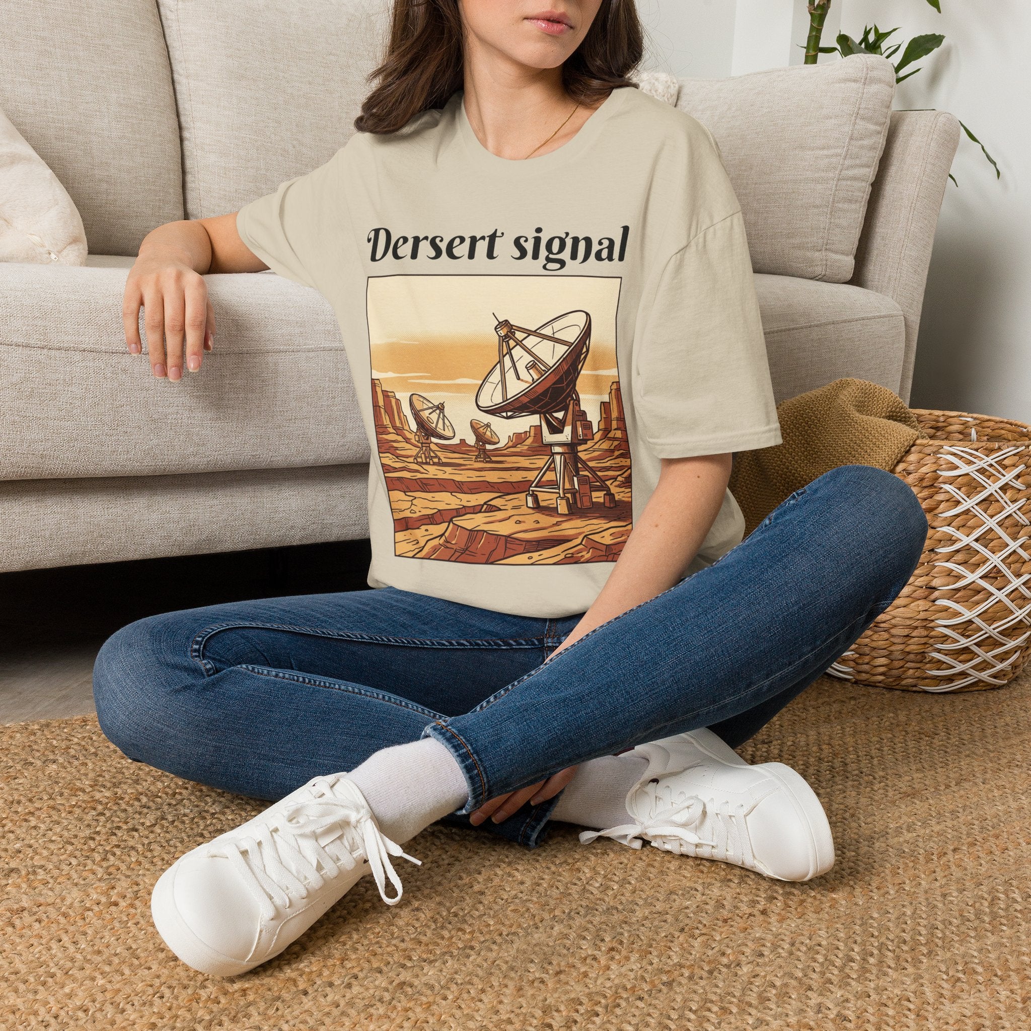 Desert Signal T-Shirt — Retro Satellite Dish Graphic Tee