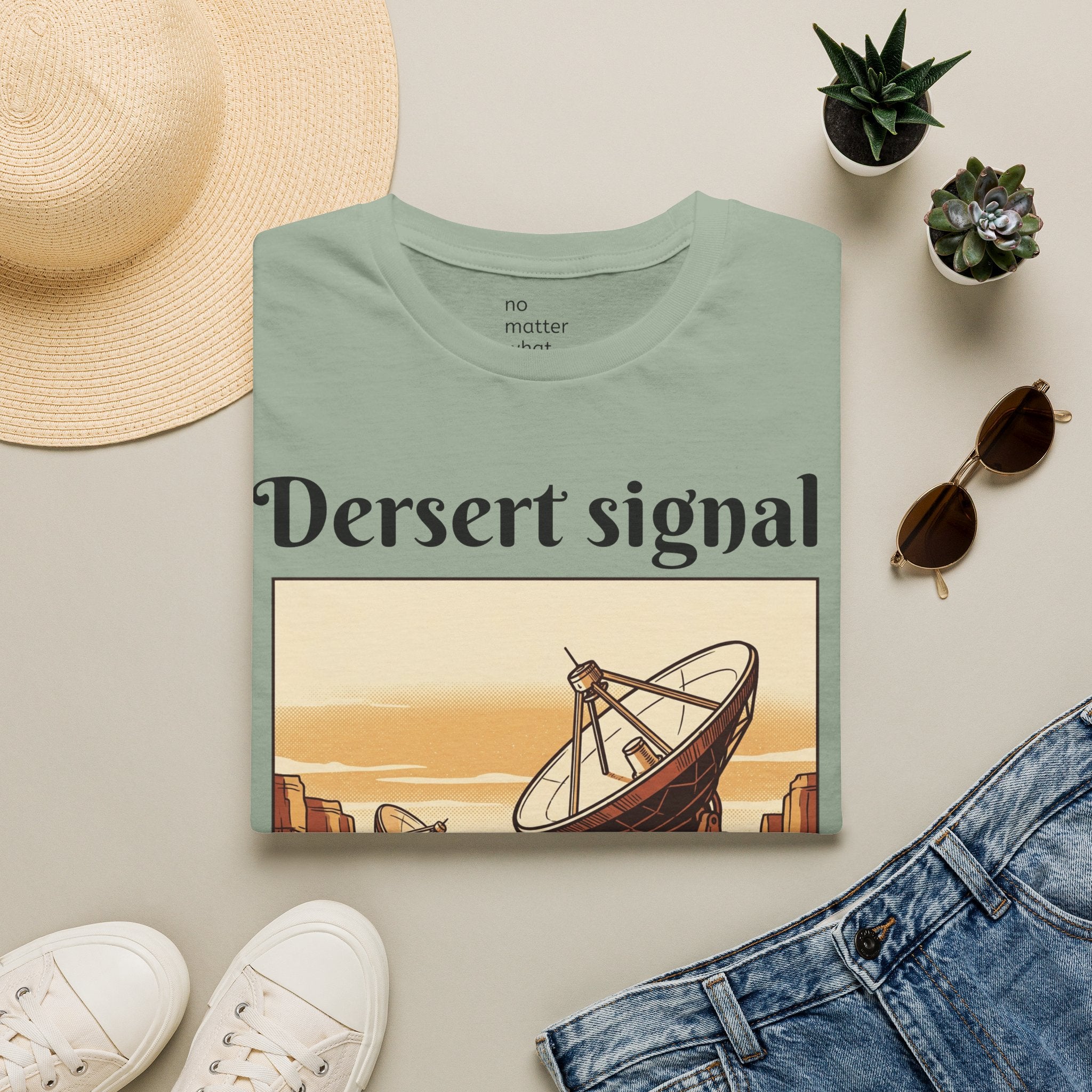 Desert Signal T-Shirt — Retro Satellite Dish Graphic Tee