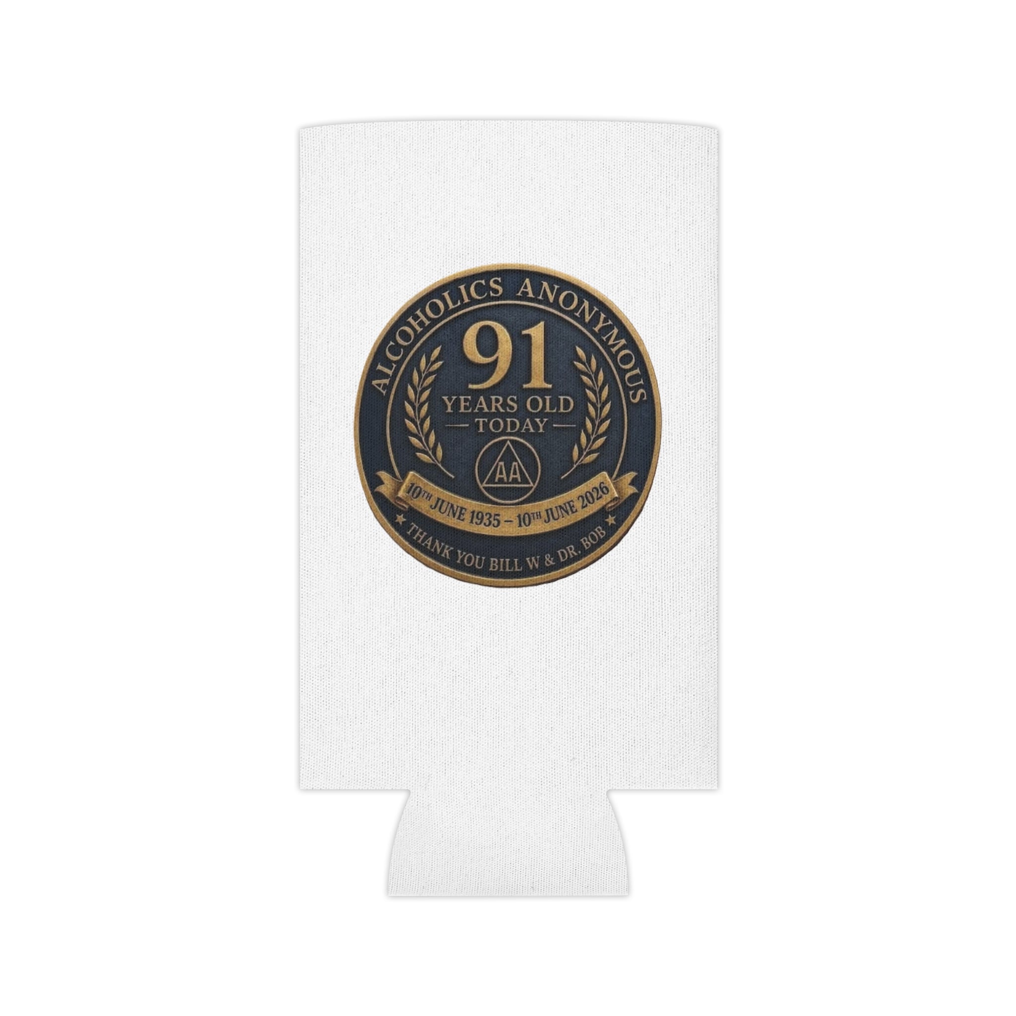 AA 91st Anniversary Can Cooler – Alcoholics Anonymous Commemorative Koozie