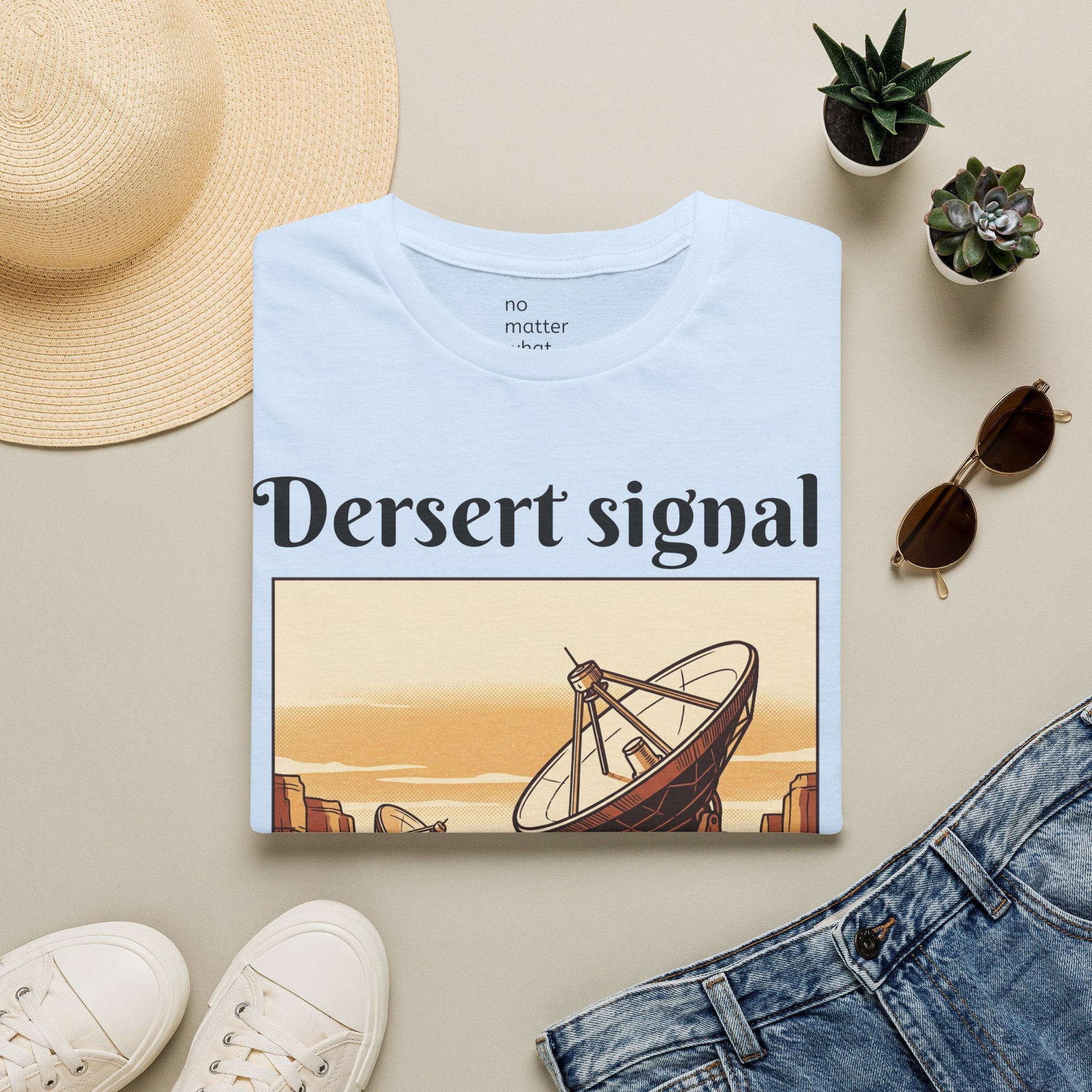 Desert Signal T-Shirt — Retro Satellite Dish Graphic Tee