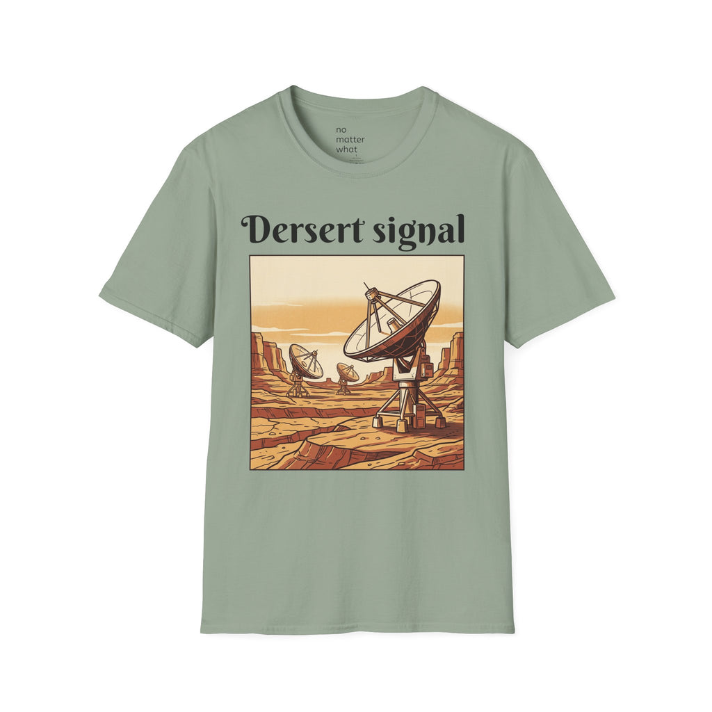 Desert Signal T-Shirt — Retro Satellite Dish Graphic Tee
