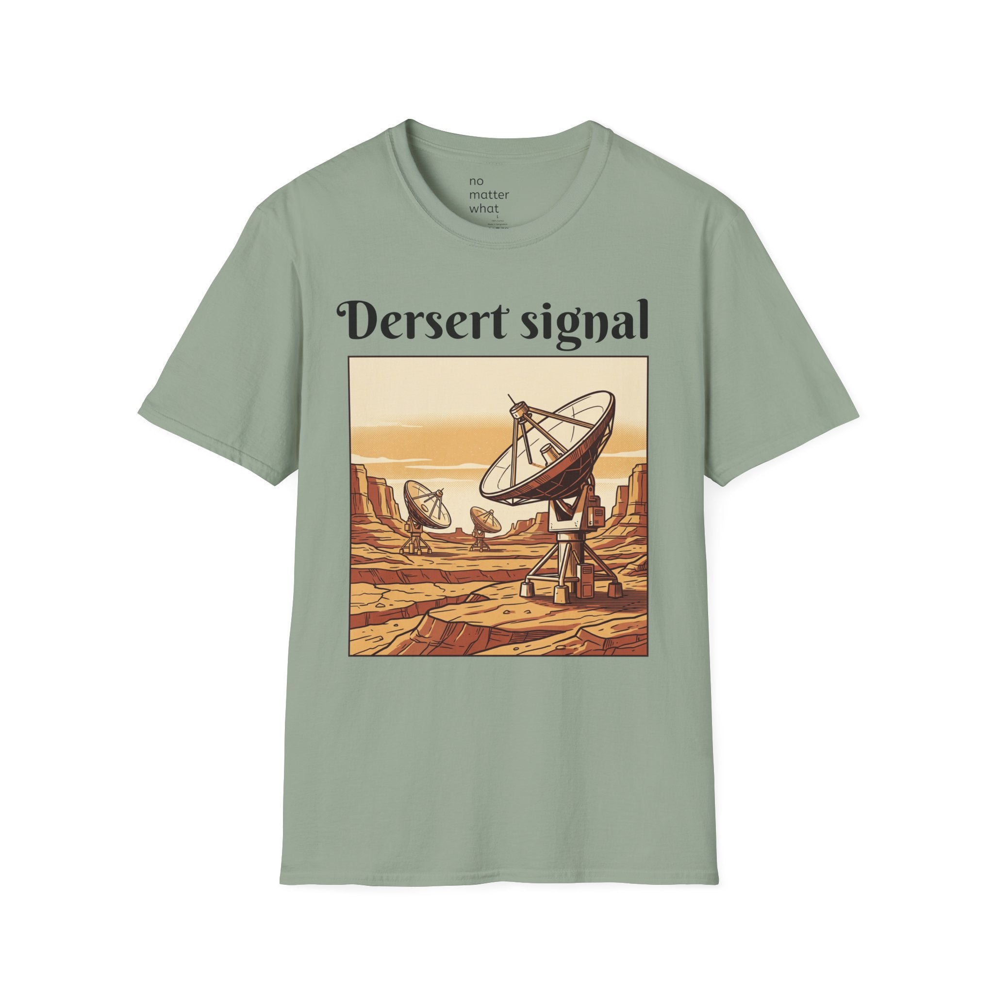 Desert Signal T-Shirt — Retro Satellite Dish Graphic Tee