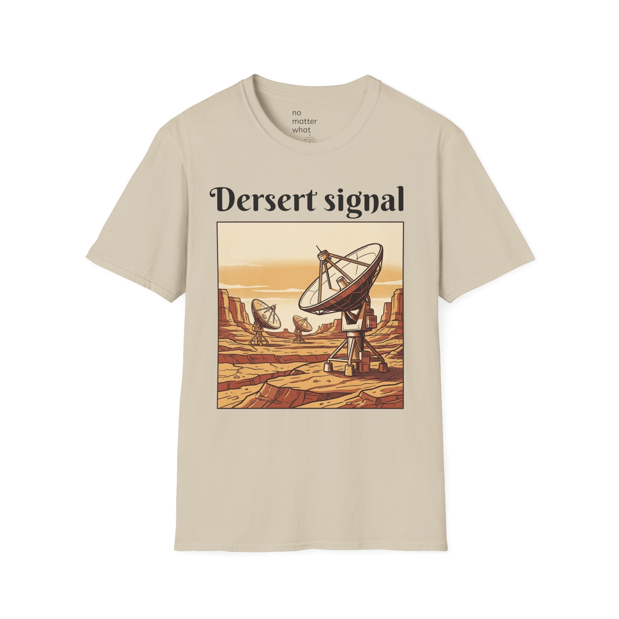 Desert Signal T-Shirt — Retro Satellite Dish Graphic Tee