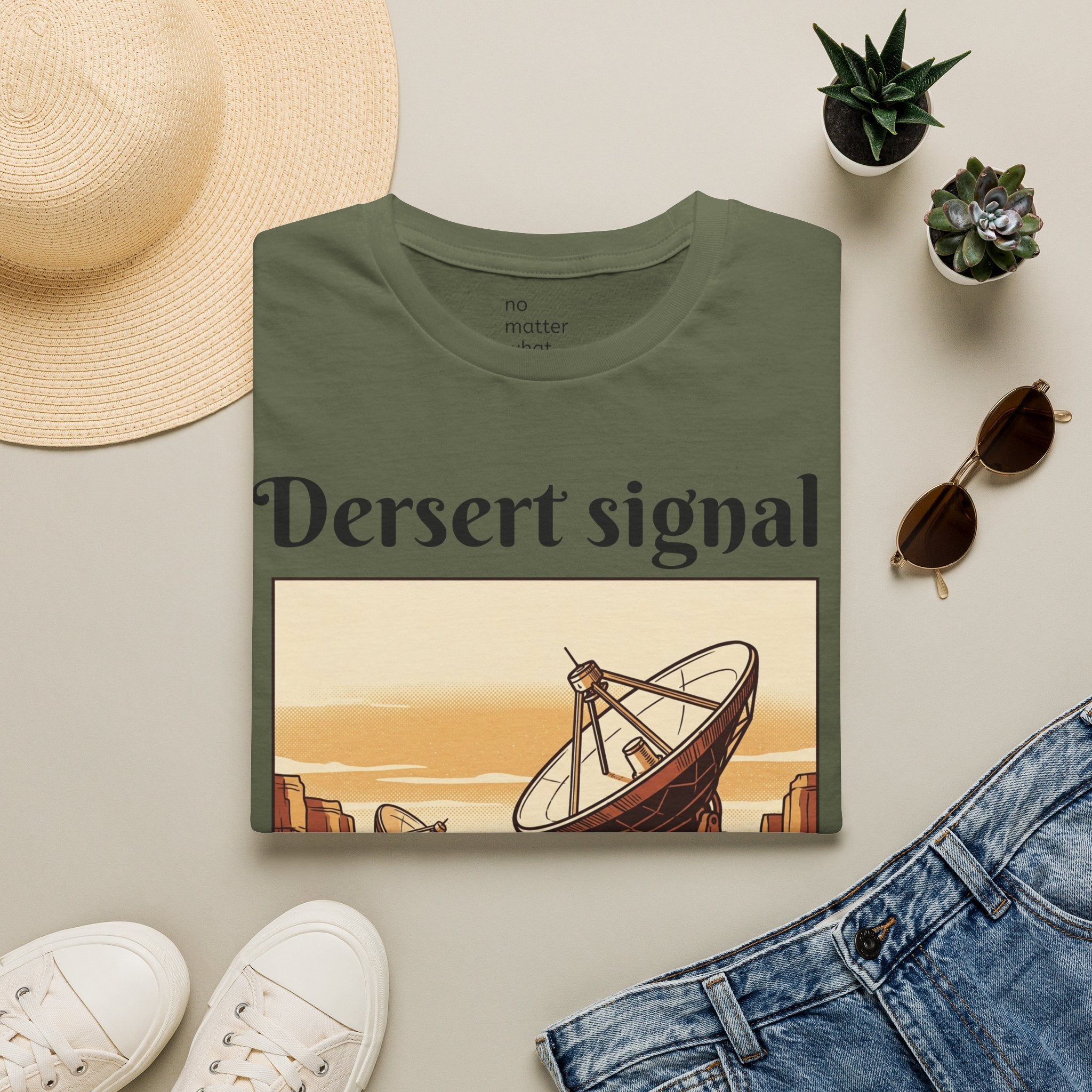 Desert Signal T-Shirt — Retro Satellite Dish Graphic Tee