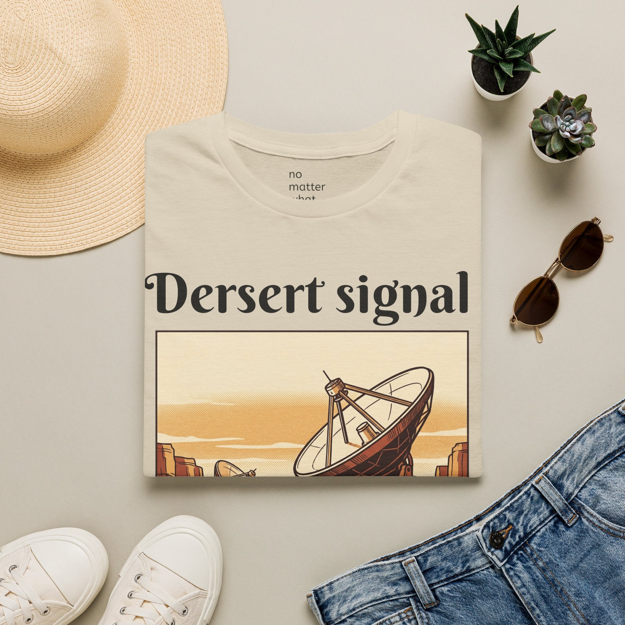 Desert Signal T-Shirt — Retro Satellite Dish Graphic Tee