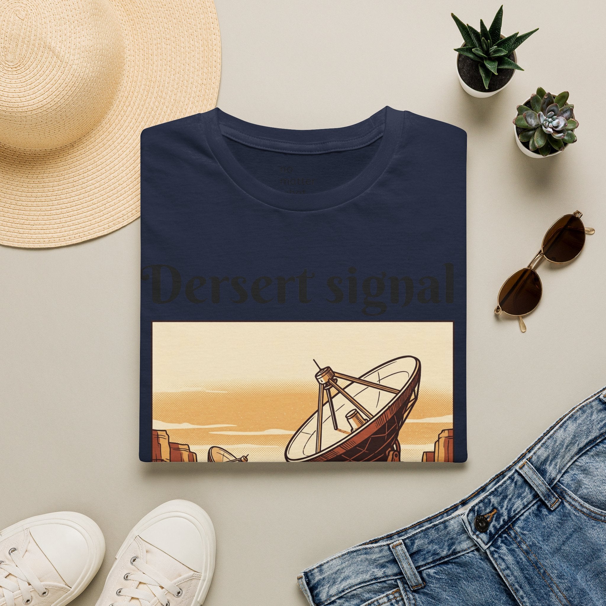 Desert Signal T-Shirt — Retro Satellite Dish Graphic Tee