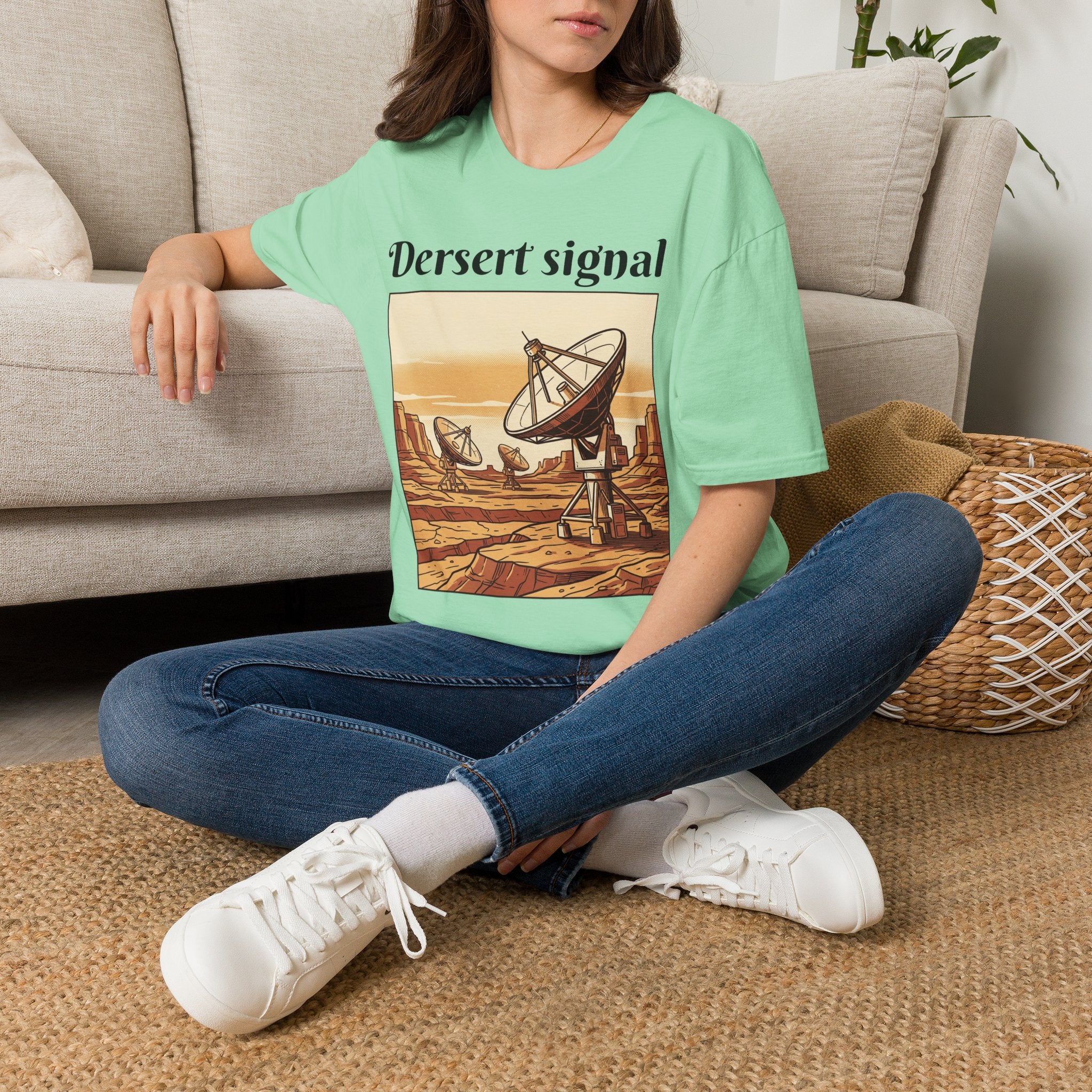 Desert Signal T-Shirt — Retro Satellite Dish Graphic Tee