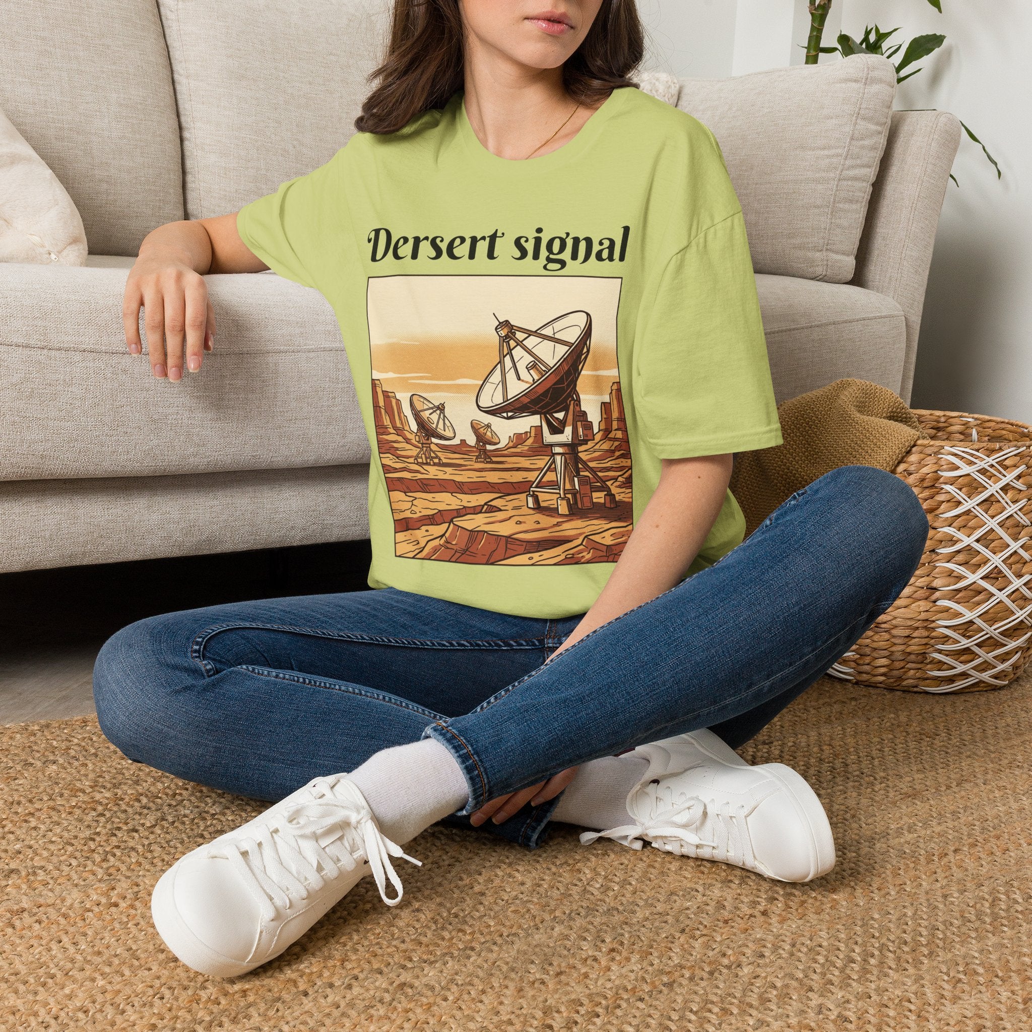 Desert Signal T-Shirt — Retro Satellite Dish Graphic Tee