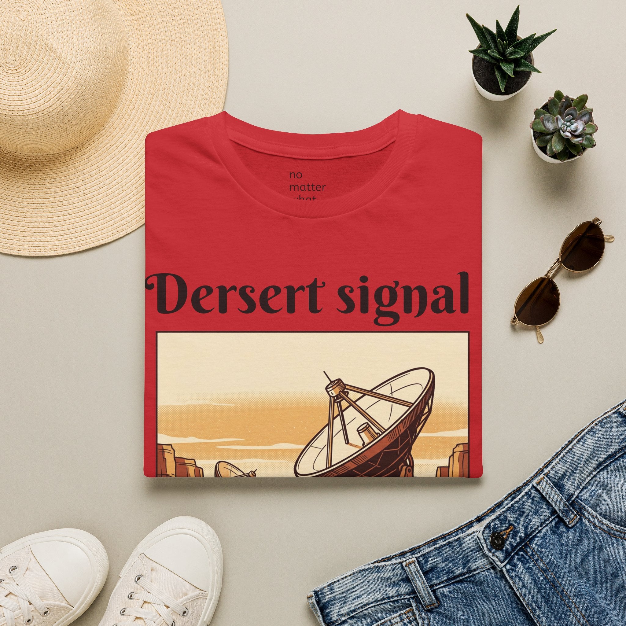 Desert Signal T-Shirt — Retro Satellite Dish Graphic Tee