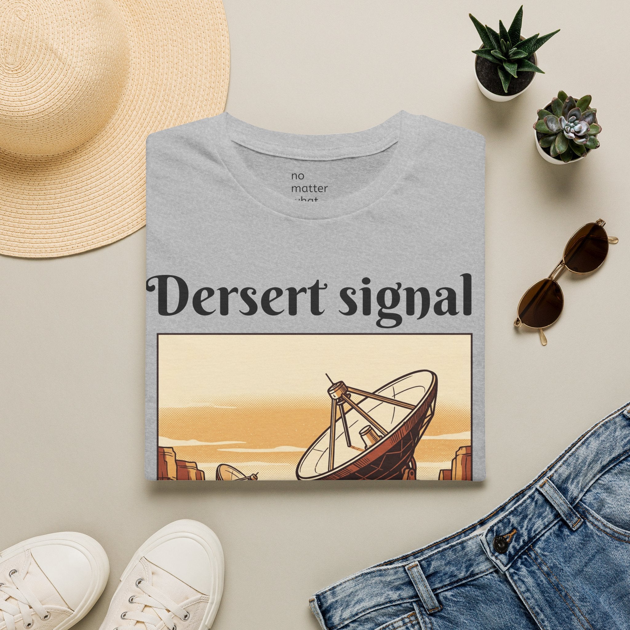 Desert Signal T-Shirt — Retro Satellite Dish Graphic Tee